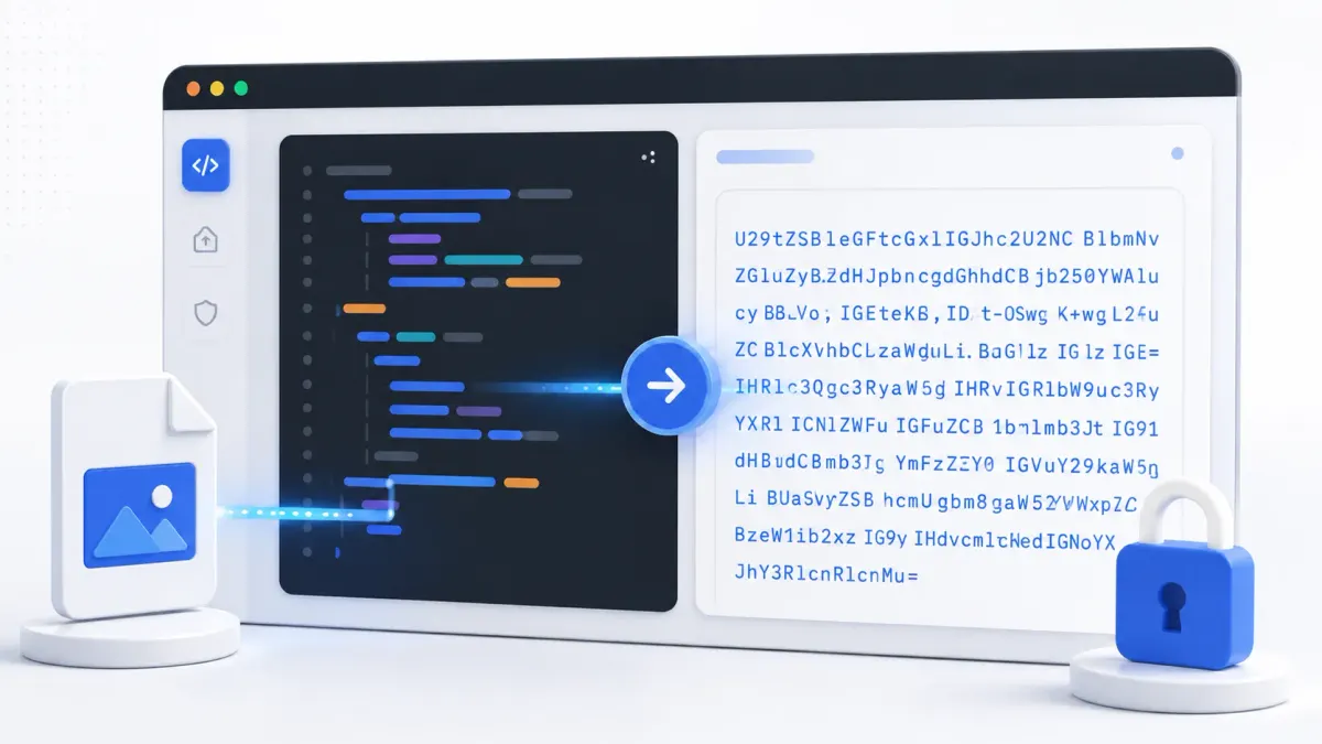Base64-кодировщик: поле исходных данных и результат кодирования в одном окне