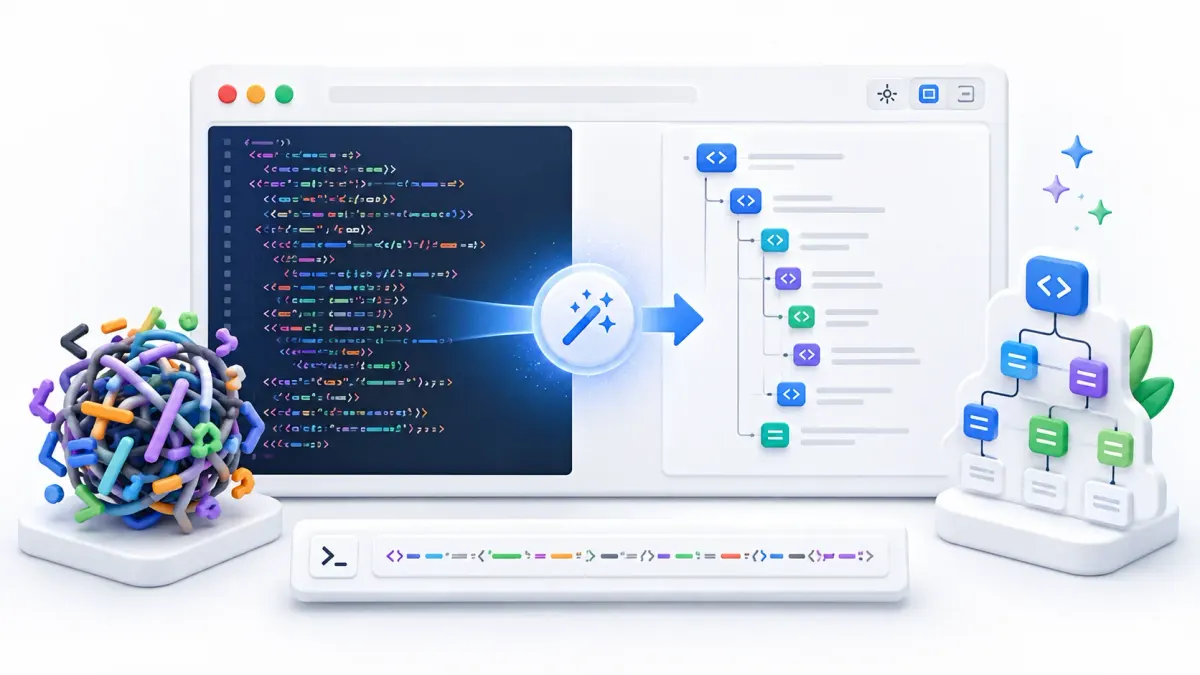 Форматирование HTML и XML: неструктурированный код превращается в дерево с отступами