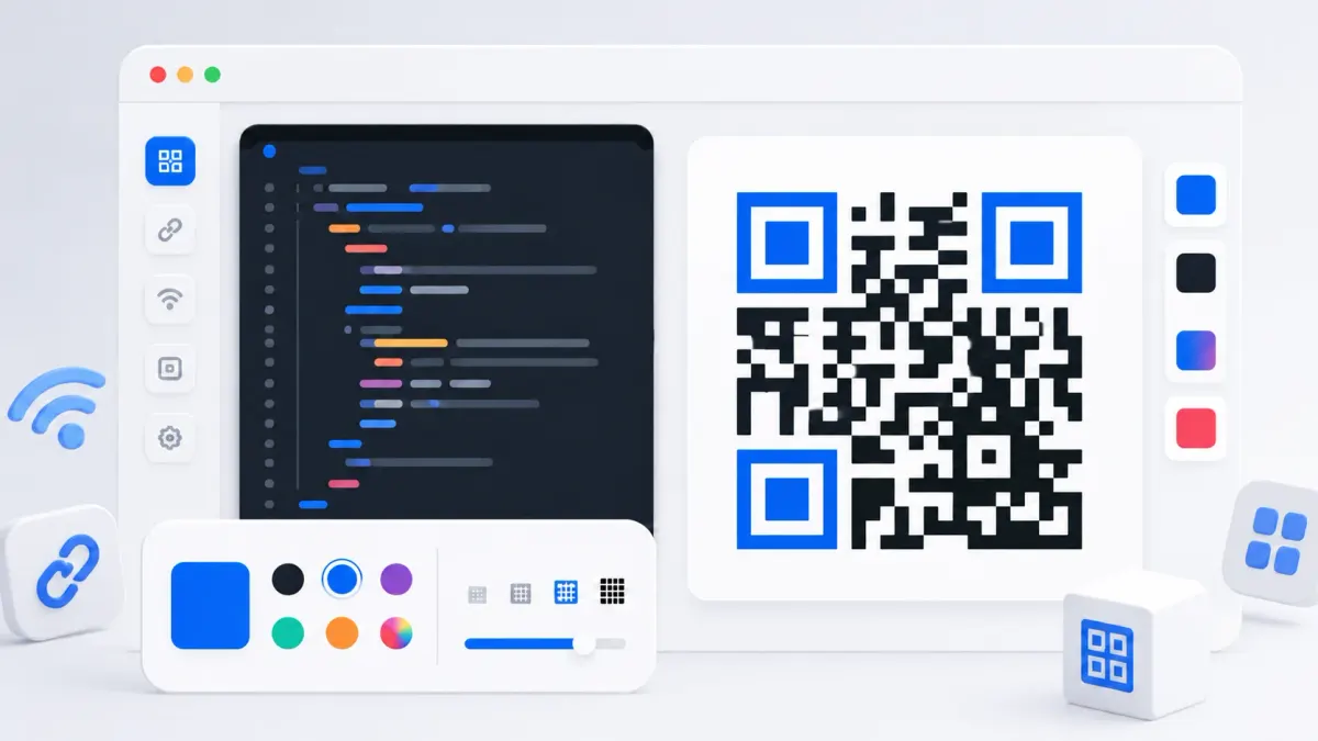 Генератор QR-кодов: поле ссылки или текста и готовый QR-код рядом