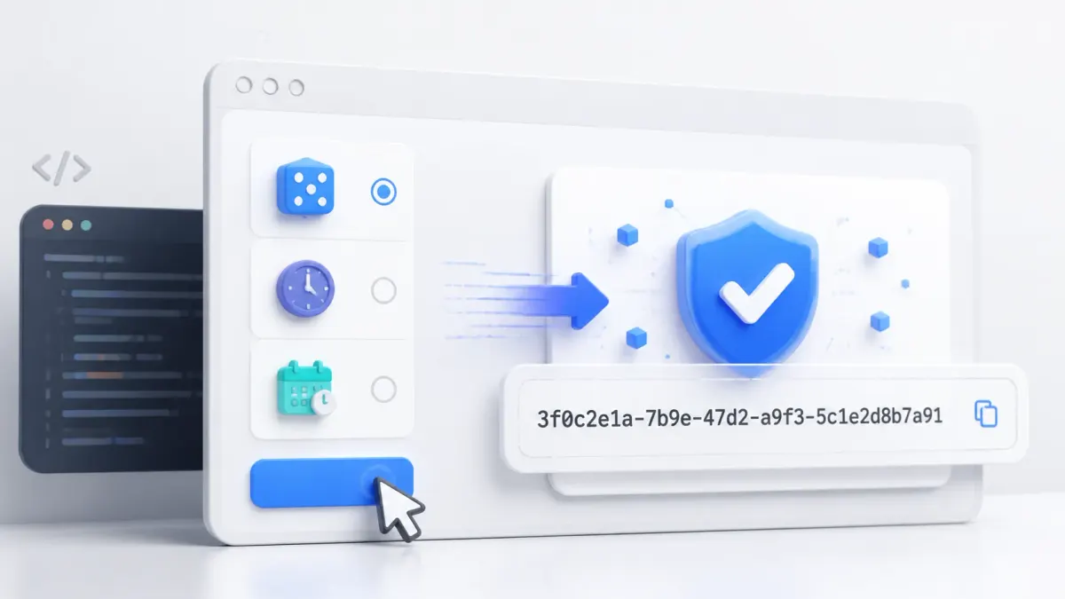 Генератор UUID: выбор версии v4, v7 или v1 и список готовых идентификаторов